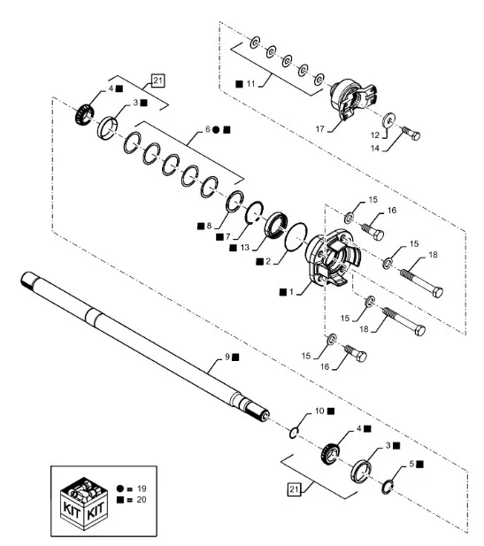 47609629 - Набор шайб толщ. вилки вала привода моста передн. с муфты торм. парк. КПП TGT8./Mg.